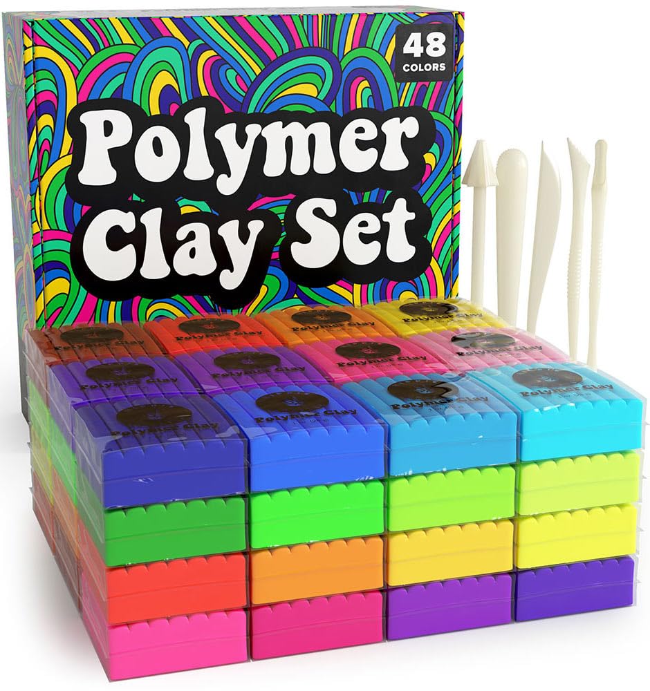 Amazon.com: Polymer Clay Set - 48 Colors Oven Bake Clay, Colorful